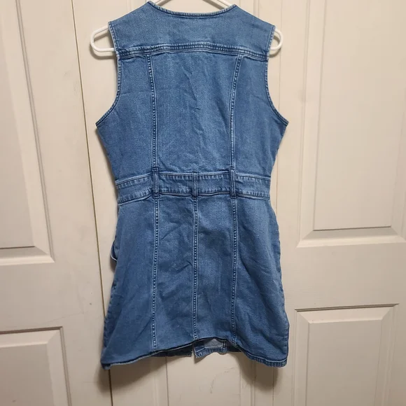 Source Unknown Blue Button-Front Mini Dress - Picture 4 of 4